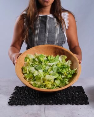Large 17 inch Classic Round Wood Bowl