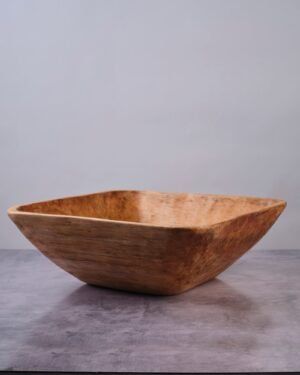 Large 17 inch Nesting Square Wooden Bowl