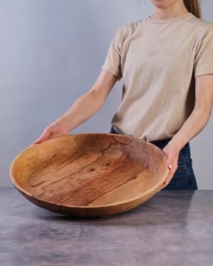Large 18 inch Round Serving Wood Bowl
