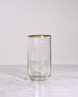 Large Amber Rim Stacking Glass