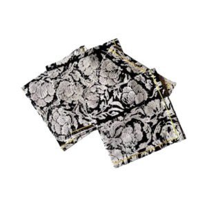 Black Floral Cocktail Napkins – Set of 4