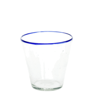 Blue Rim Water Glass