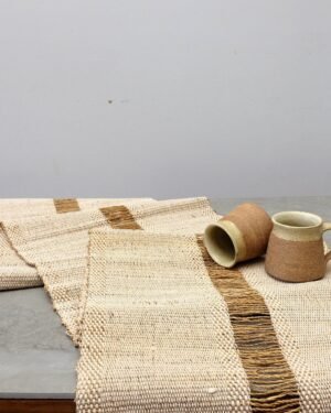 Neutral Banana Fiber and Cotton Table Runner| TerraKlay