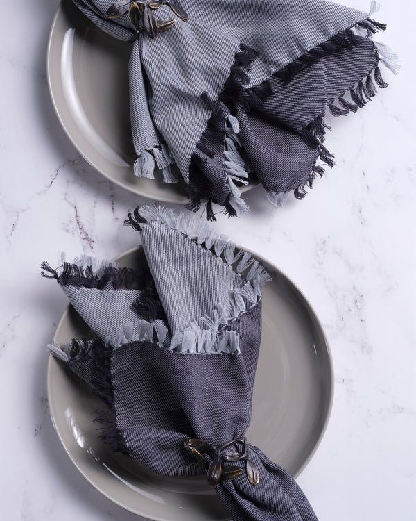 Reversible Cotton Fringe Dinner Napkins