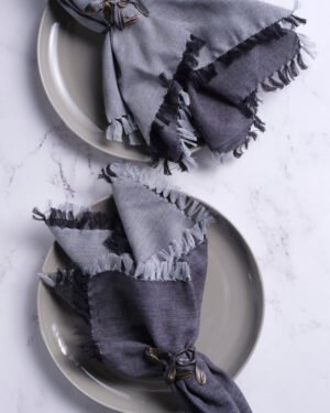 Reversible Cotton Fringe Dinner Napkins