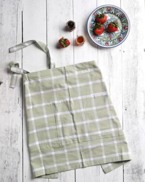 Green Half Apron with Pockets