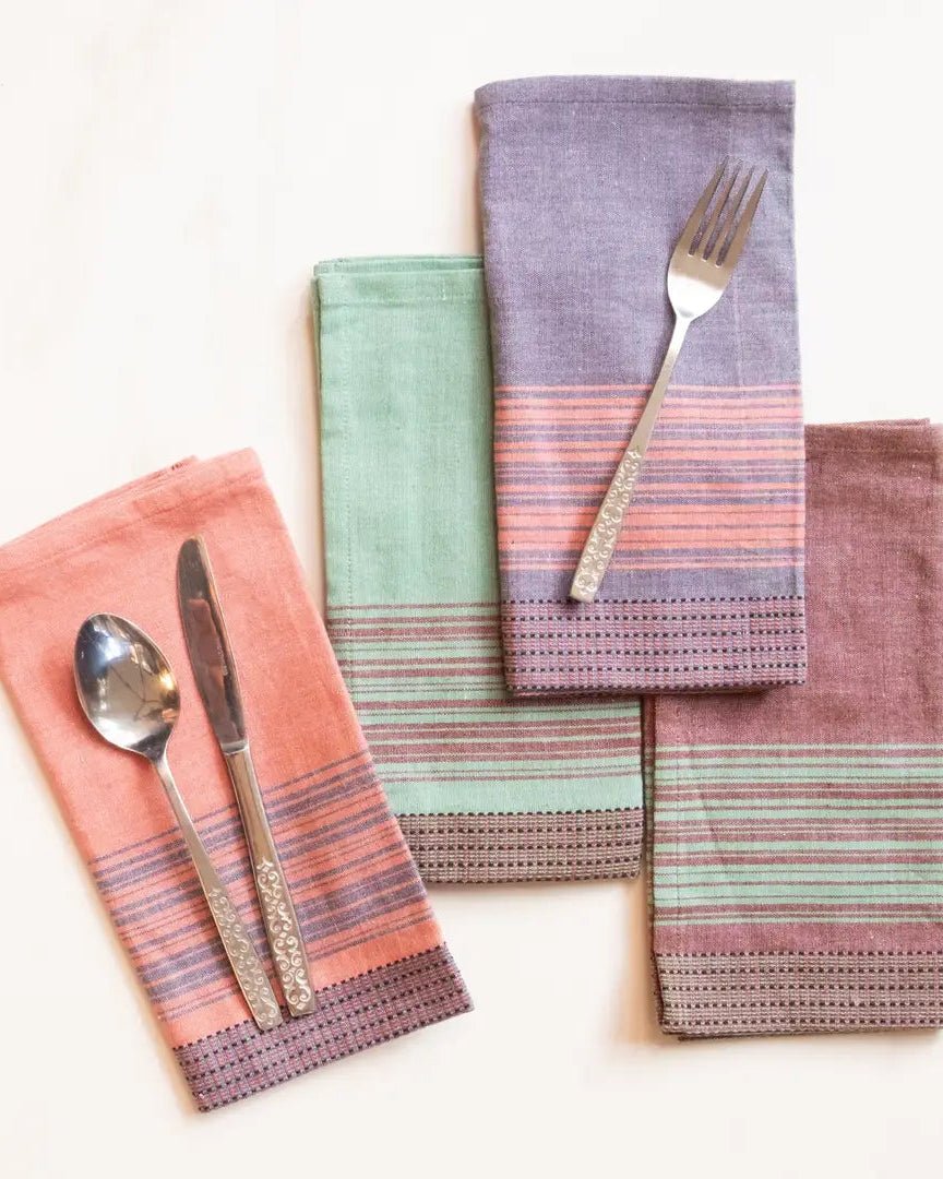 TerraKlay's  100% cotton dinner napkins in four colors