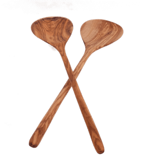 Olive Wood Simple Salad Servers