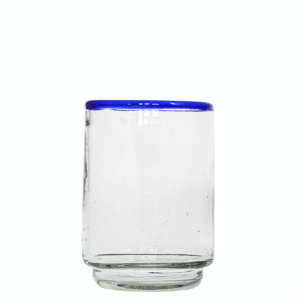 Medium Blue Rim Stacking Drinking Glass
