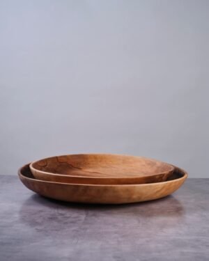 Large 18 inch Round Serving Wood Bowl