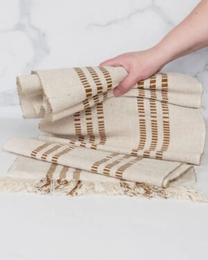 Neutral Amber Handwoven Table Runner