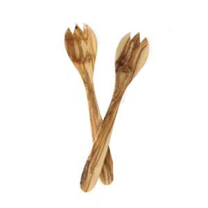 Olive Wood Classic Two Piece Salad Server Set