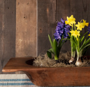 Large Wood Dough Bowl Tray