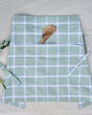 Green Half Apron with Pockets