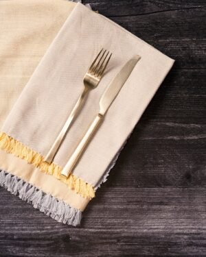 Reversible Cotton Fringe Dinner Napkins