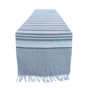 Slate with Black & White Stripes Table Runner
