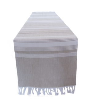 Wheat with White Stripes Cotton Table Runner